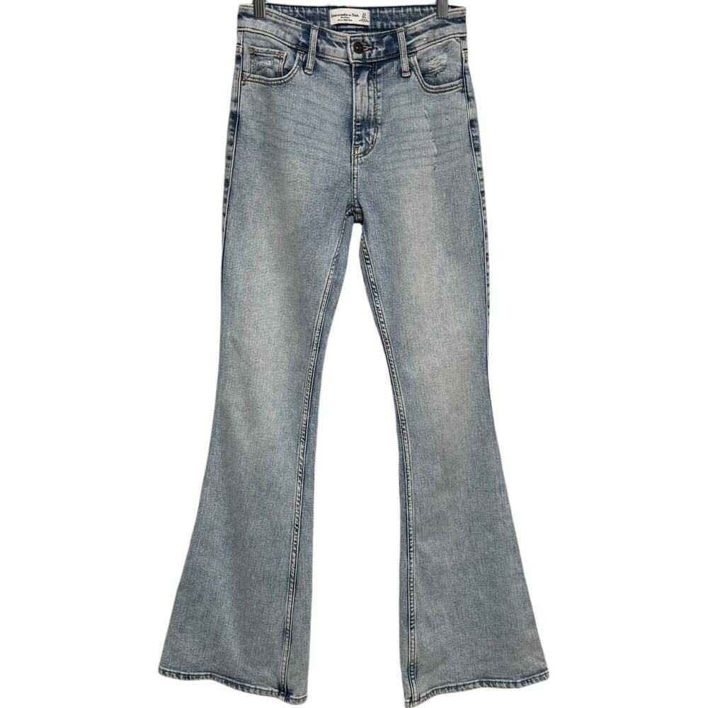 Abercrombie & Fitch The Flare Ultra High Rise Light Wash 24 00